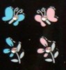 Pegatinas con mariposas y flores para uñas