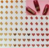 Pegatinas diseños de carta en dorado 