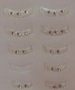 Pegatinas blancas con piedras cristal para uñas