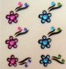 Pegatinas con flores y piedras