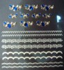 Pegatinas con  piedras azul rey y encaje para uñas