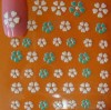 Autoadhesivos de flores amarillas y verdes para uñas