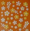 Pegatinas de flores amarillas y blancas para uñas