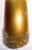 Uñas estilo Caviar en Dorado