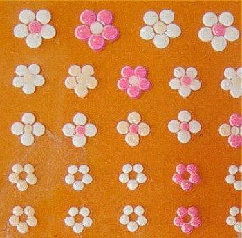 Pegatinas de flores rosadas y blancas para uñas