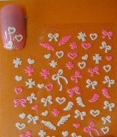 Pegatinas en rosa y blanco para decorar uñas