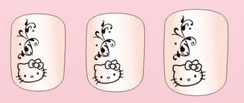 Luce uñas de ensueño con Hello Kitty
